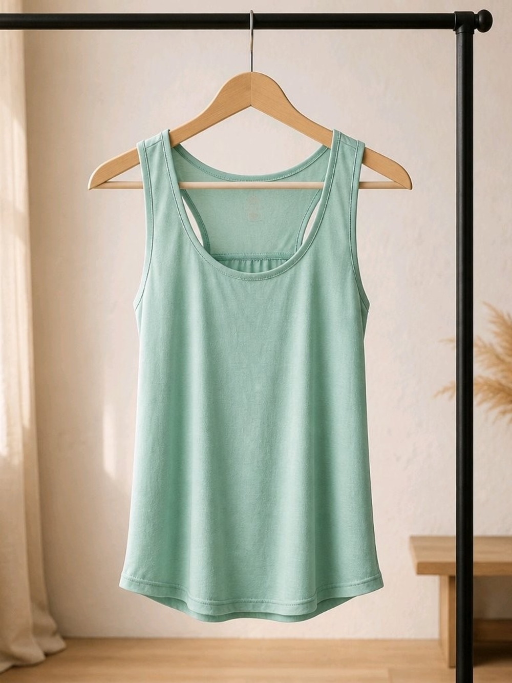 Light Mint Scoop Neck Tank Top for Women